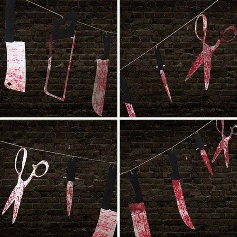 Bloody Weapons Garland Banner – Halloween Decor