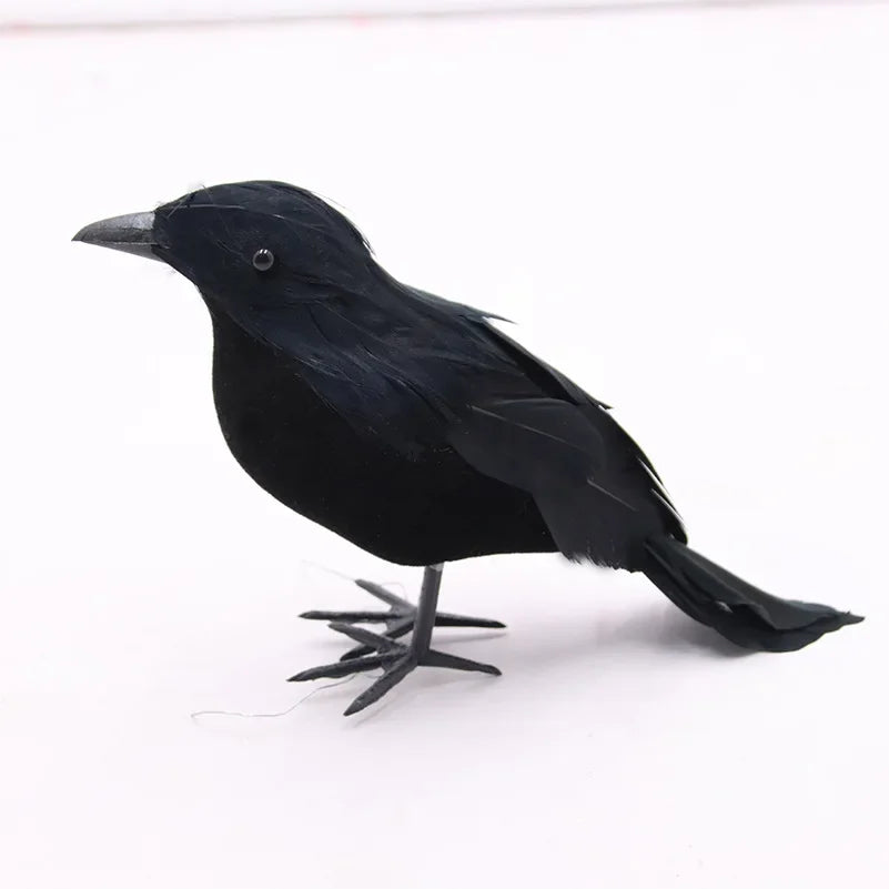 Realistic Black Crow Decoration – Outdoor Halloween Prop