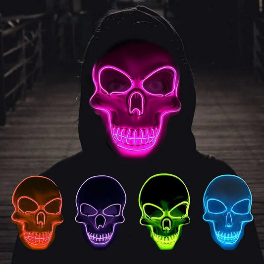 LED Glowing Skull Mask – Halloween Party Prop