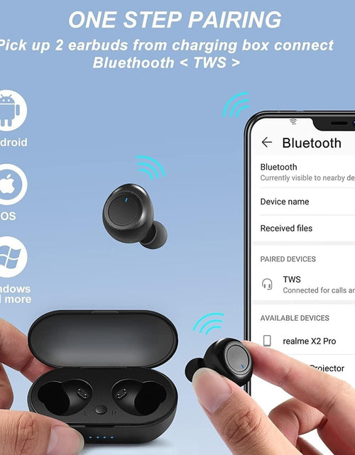 Load image into Gallery viewer, Audífonos Bluetooth Auriculares Impermeable Recargables Inalámbrico Color Negro
