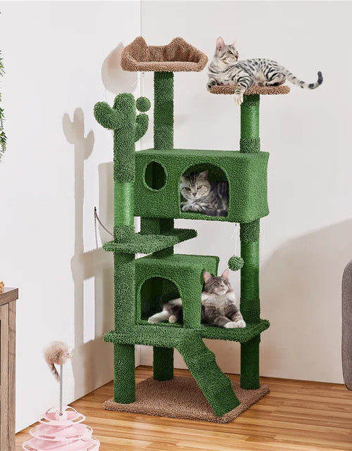 Load image into Gallery viewer, Cleobury 53'' Height Cat Cactus Tree Condo Kitten Tree Tower
