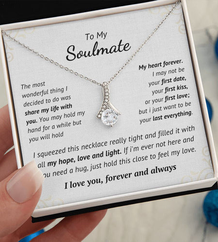 To Soulmate Necklace Gift for Girlfriend Wife Birthday Valentines Day Christmas