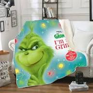 Load image into Gallery viewer, Grinch Pattern Throw Blanket
